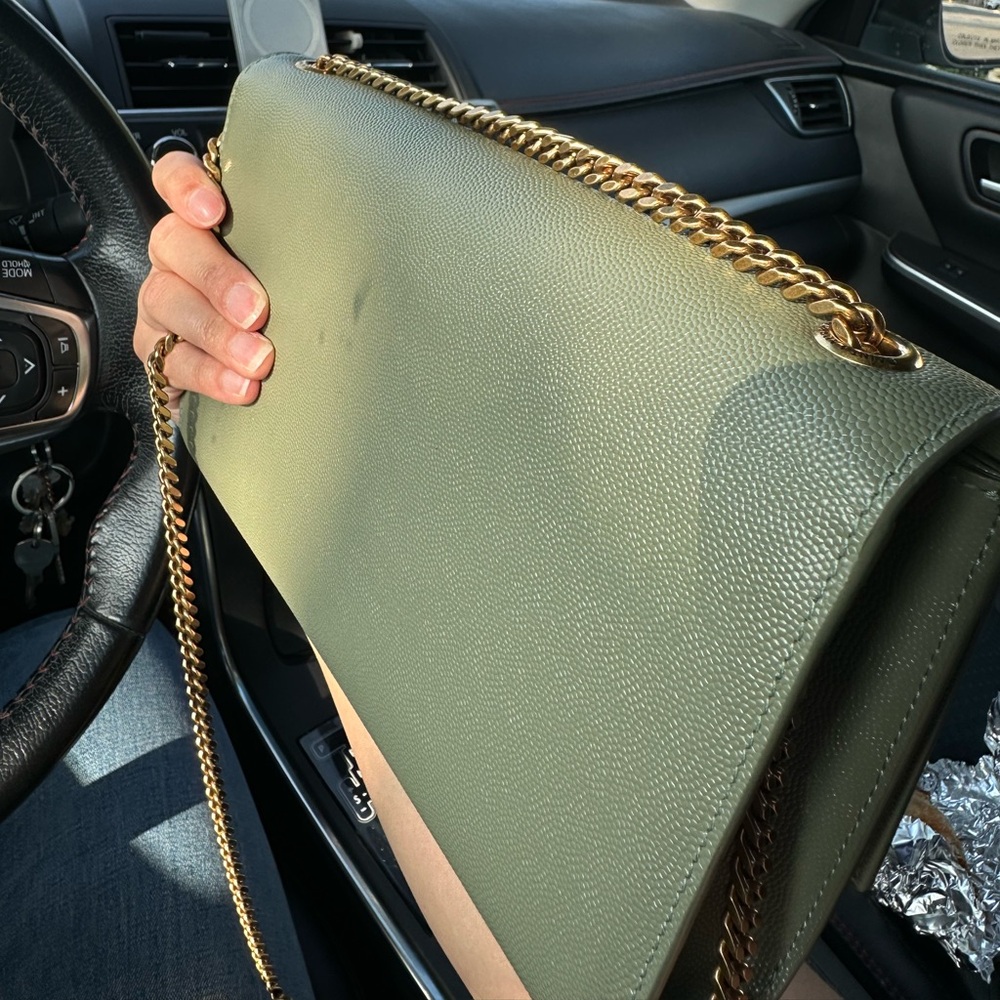 Ysl green shoulder bag